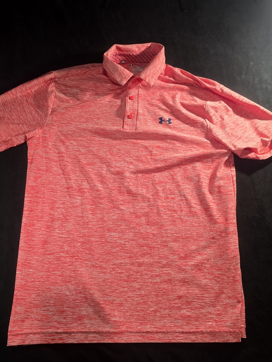 Under Armour Other - Under Armour Men's Heather Coral Polo with Navy Logo